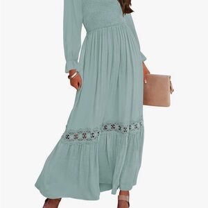 Boho Light Green Maxi Dress